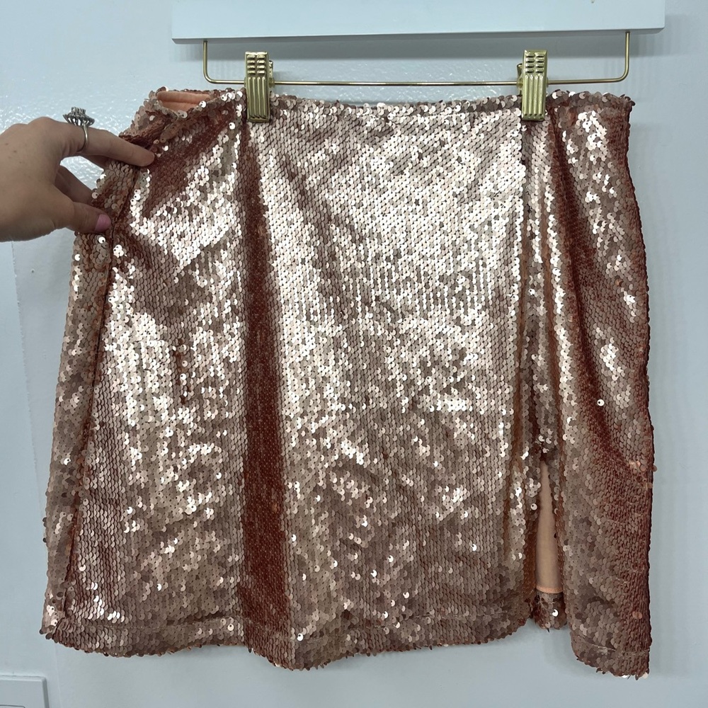 Urban Outfitters Pink Sequin Mini Skirt